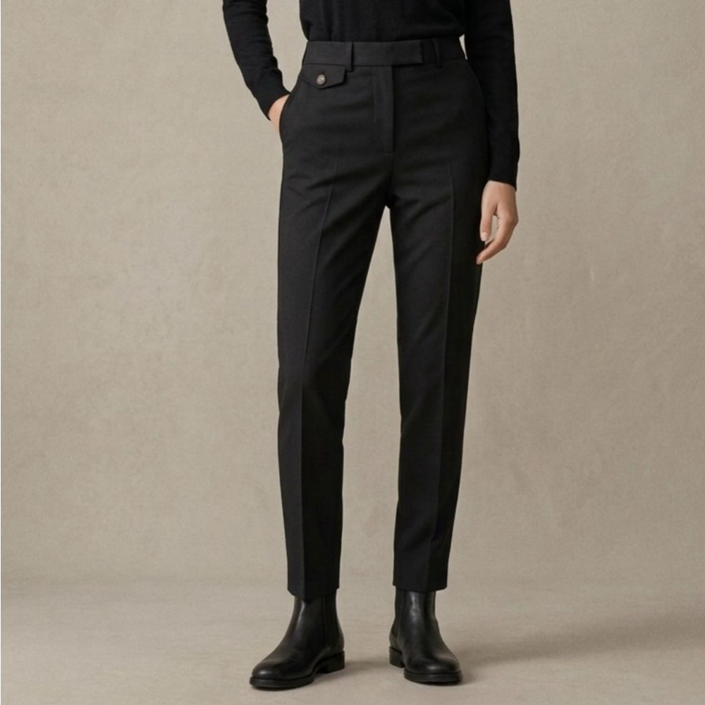 Women's ZARA Black Trousers Size M Corporate Work Pants Bottoms Minimalist